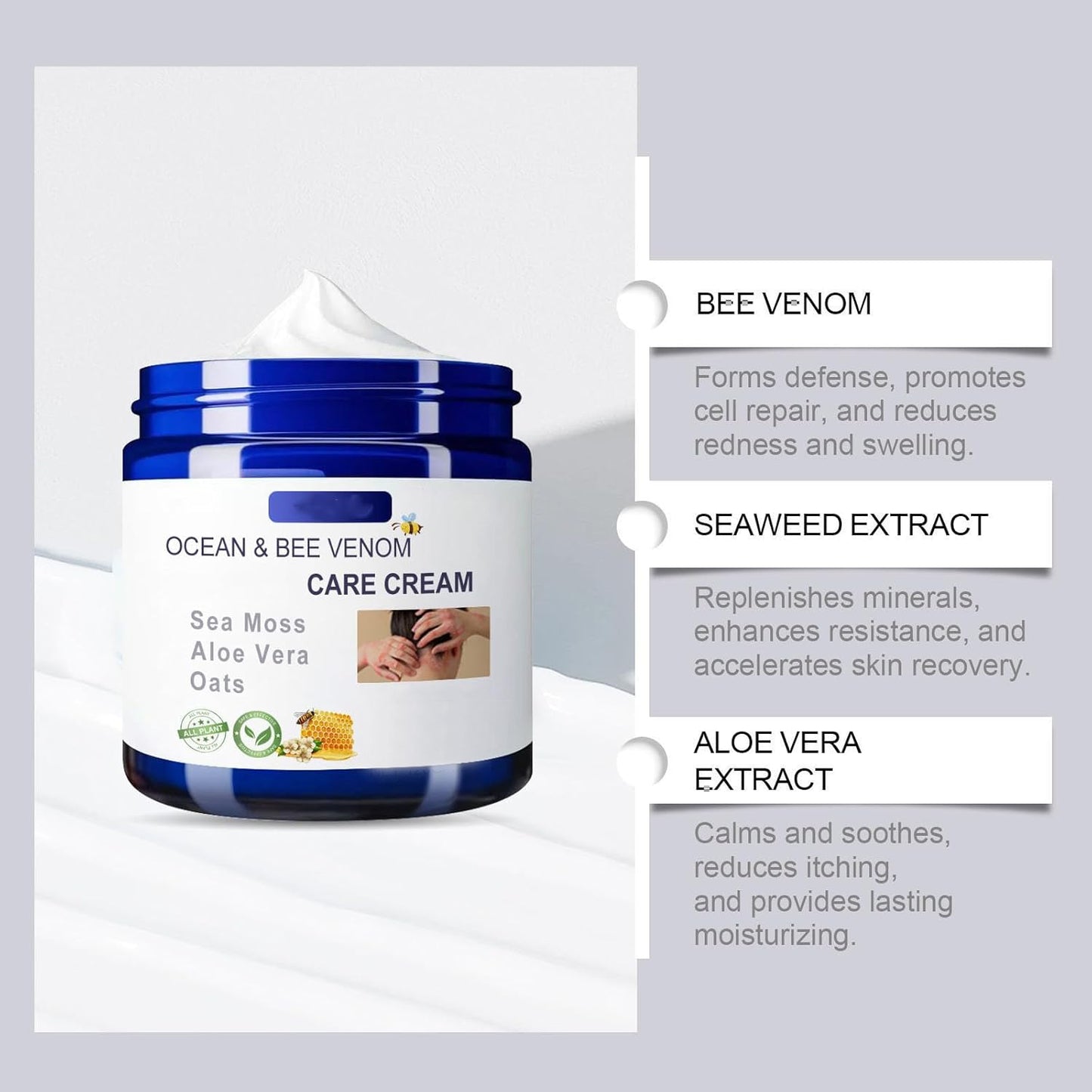 Bee Venom & Ocean Natural Eczema Psoriasis Relief Cream β Soothing & Healing Formula πΏπ