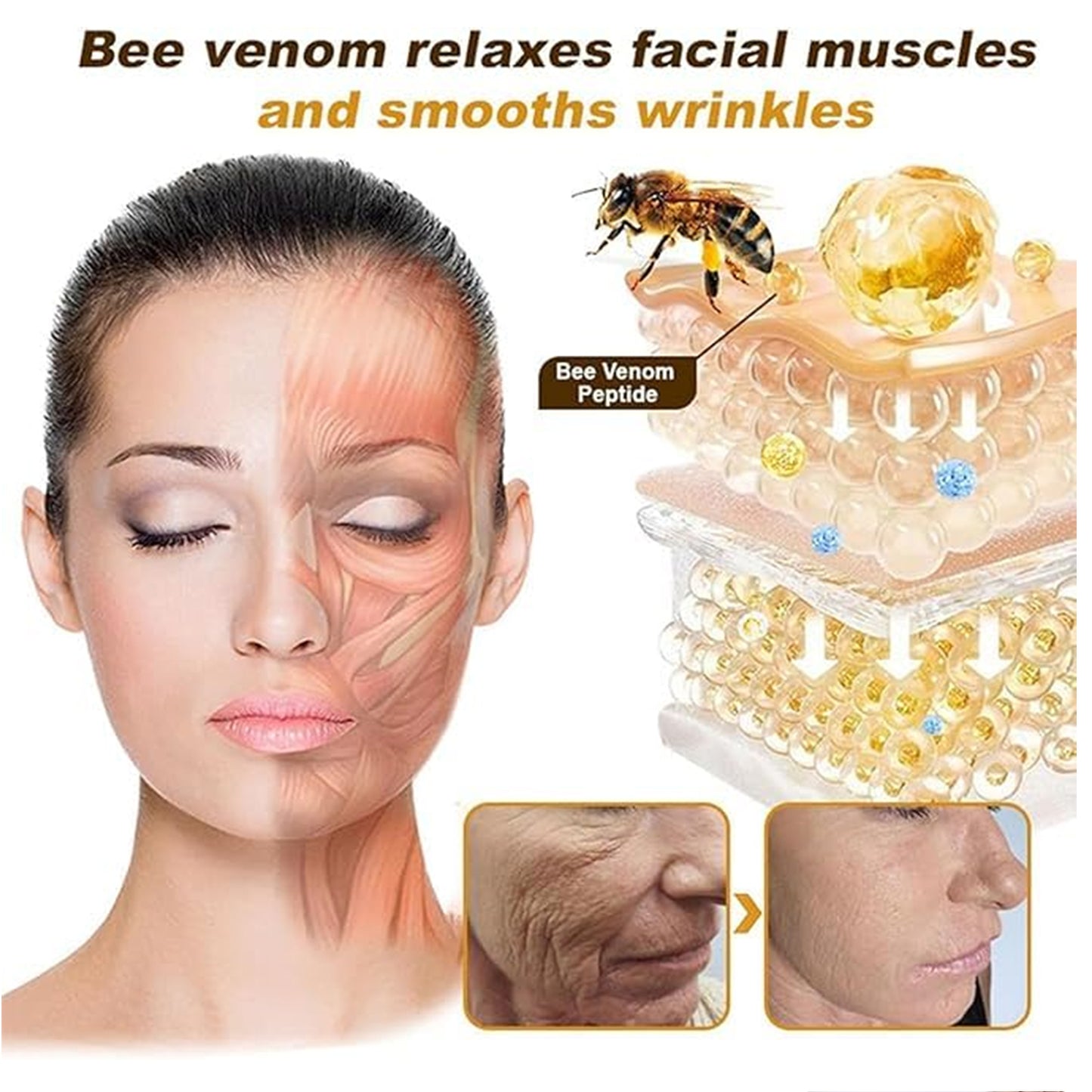 Bo-tox Bee Venom Wrinkle Removal Cream | Reduces Fine Lines & Wrinkles for All Skin Types 🐝✨ (Buy 1 Get 1 Free 🔥)