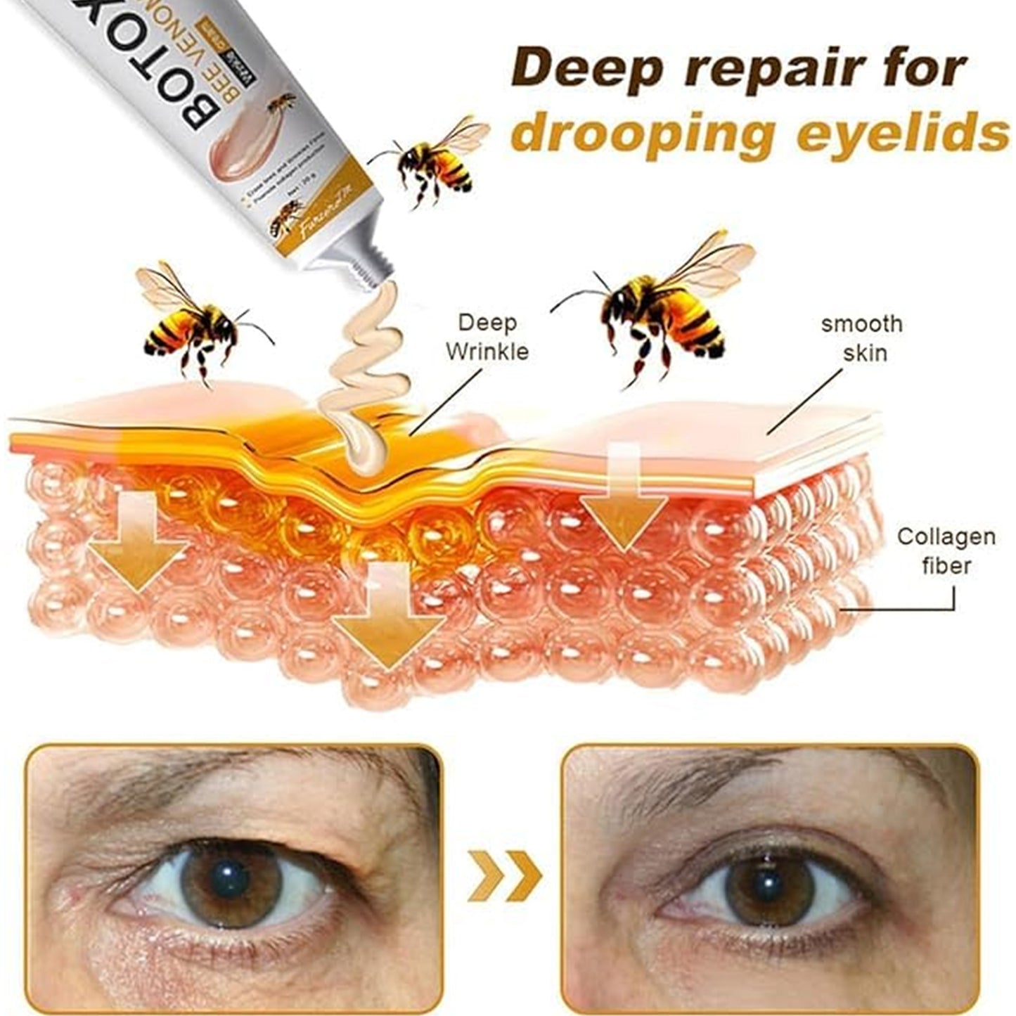 Bo-tox Bee Venom Wrinkle Removal Cream | Reduces Fine Lines & Wrinkles for All Skin Types 🐝✨ (Buy 1 Get 1 Free 🔥)